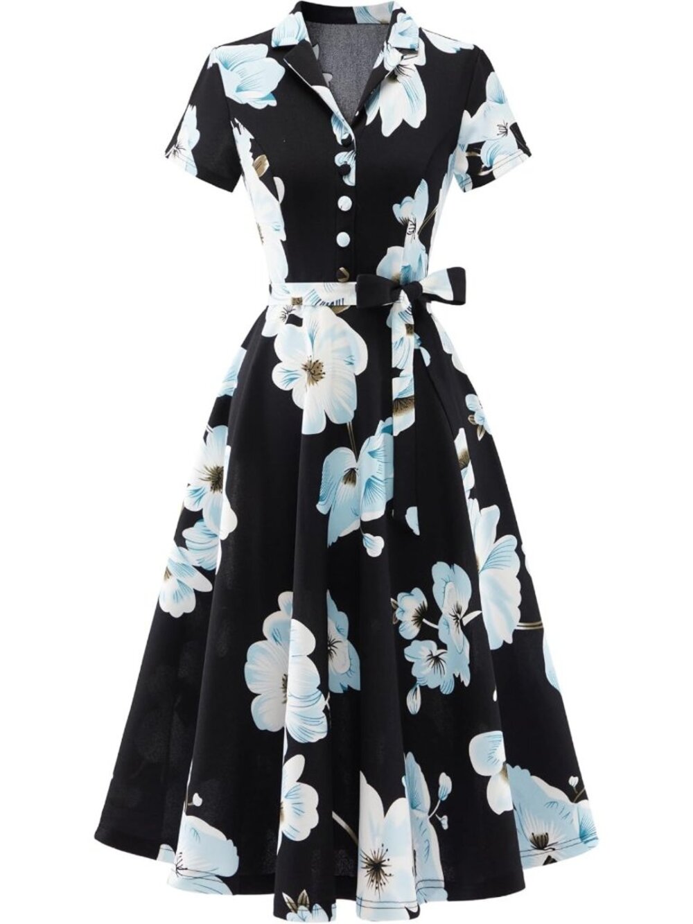 Vintage Short Sleeve Tea Dress | Cocktail Party & Casual Work Dress